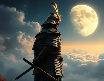 A lone samurai stands