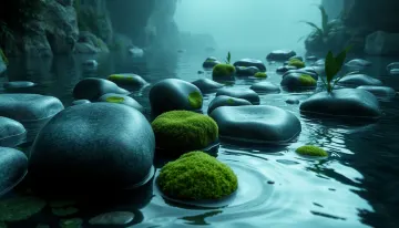Landscape filled with glowing