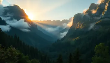 Golden Sunrise Mountain Valley