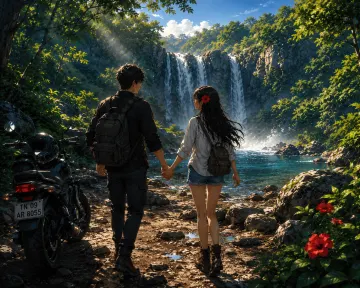 Romantic waterfalls 4k