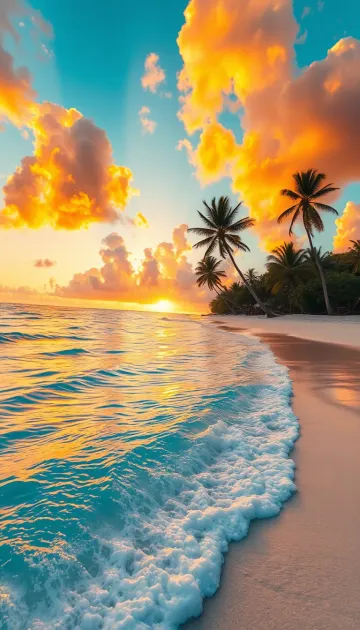 Golden Sunrise Beach 4k