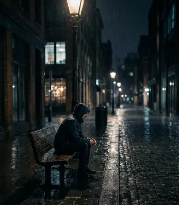 Lonely Rainy Night Aesthetic 4K Wallpaper