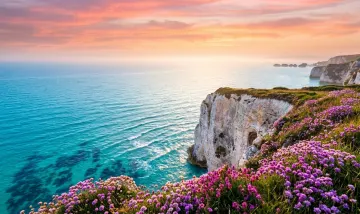 Azure Dream Coast Sunset 4K Wallpaper