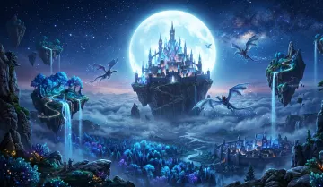 Enchanted Moonlit Kingdom – Fantasy 4K Wallpaper