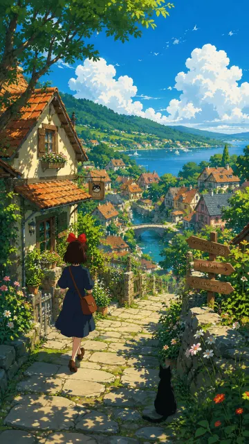 Enchanting Fantasy Village in the Countryside – 4K Wallpaper