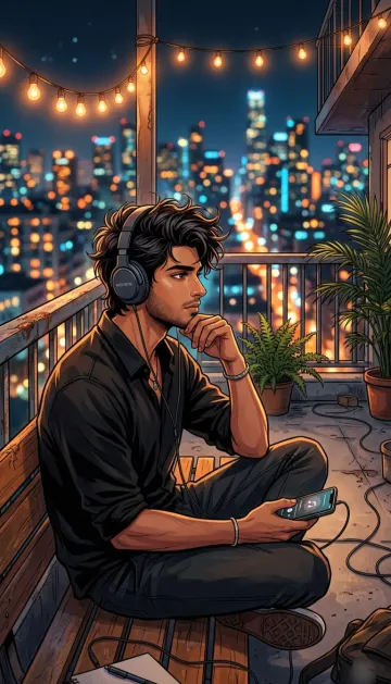 Tamil Aesthetic Boy Night City Lights 4K Wallpaper  