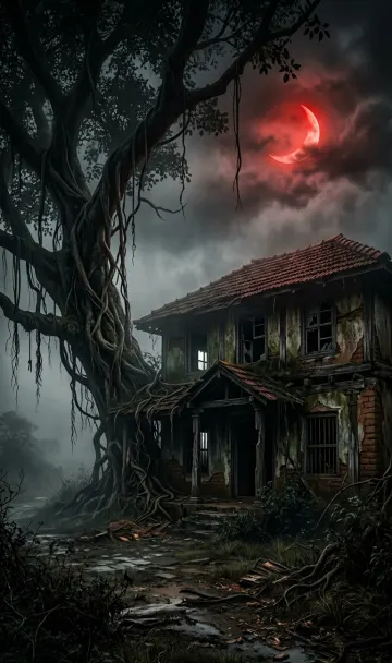 Haunted Tamil House Midnight Horror 4K Wallpaper  