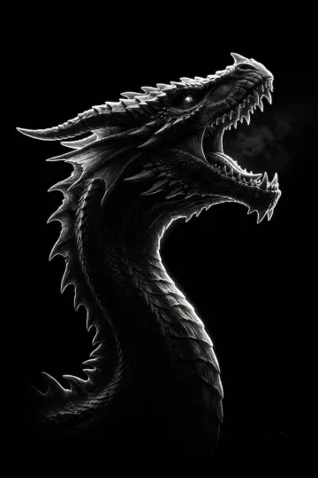Shadow Dragon: Dark Fantasy Black Dragon Wallpaper in 4K
