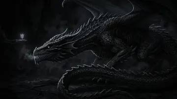 Dark Dragon Desktop Wallpaper 4K – Shadow Beast Fantasy Background