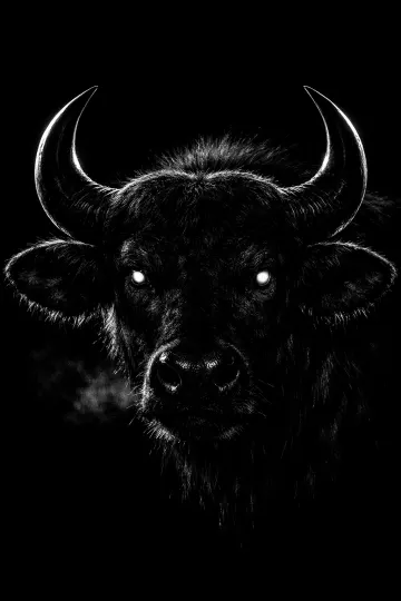 Wild buffalo face artwork