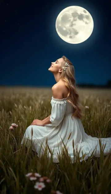Moonlit Meadow Muse 4k