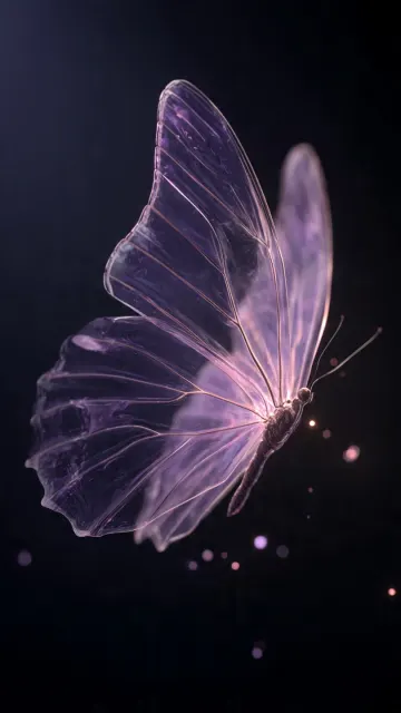 Purple Luminous Butterfly - Glowing Wings