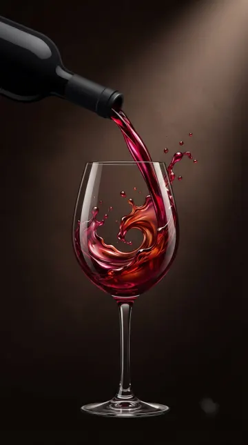 Red Wine Pour | Elegant Digital Art 4K