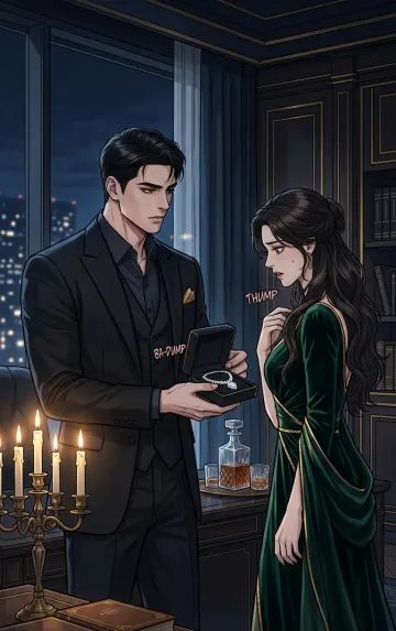 Dark Romance Manhwa Art: Intense CEO & Evening Gown Office Scene 