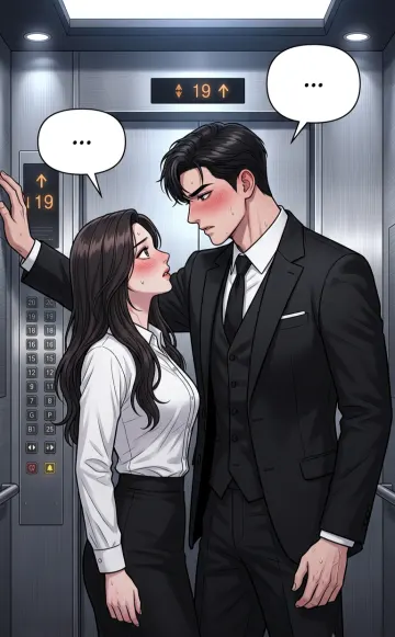 Tense Elevator Confrontation: CEO and Secretary | Manhwa Webtoon Panel