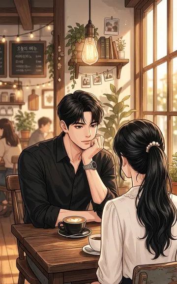 Cozy Afternoon Manhwa Café Date – Romantic Korean Webtoon Art 