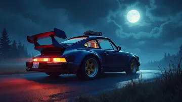 Fantasy world car with night view