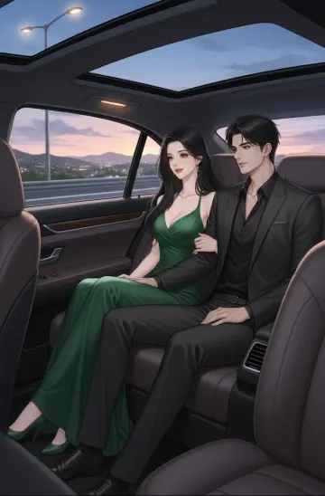 “Backseat Sunset Elegance”