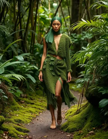 Model in eco-conscious fashion