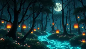 Glowing moonlit