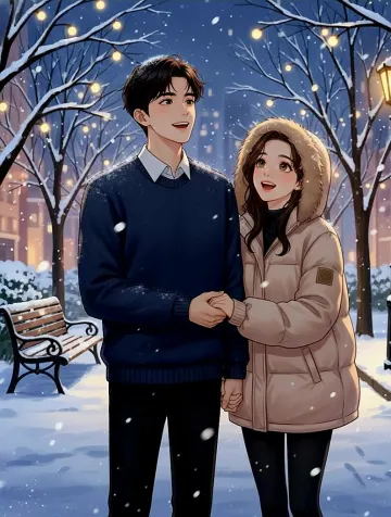romantic-couple-snowy-park-winter-date