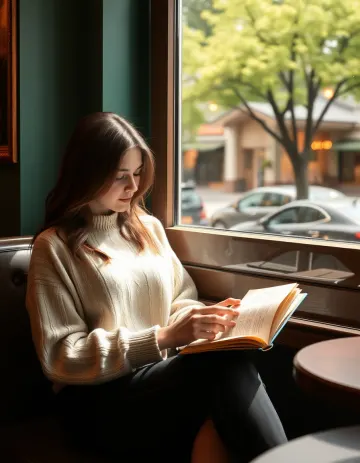 young-woman-reading-cafe-window-sweater