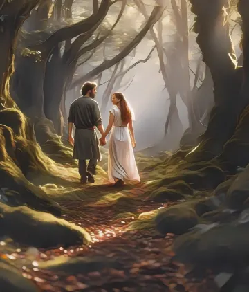 enchanted-forest-couple-walking-hand-in-hand