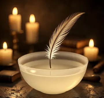 quill-in-water-bowl-candlelight