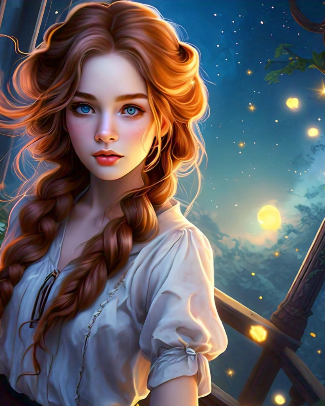 fantasy-portrait-redhead-blue-eyes-braids-night-sky