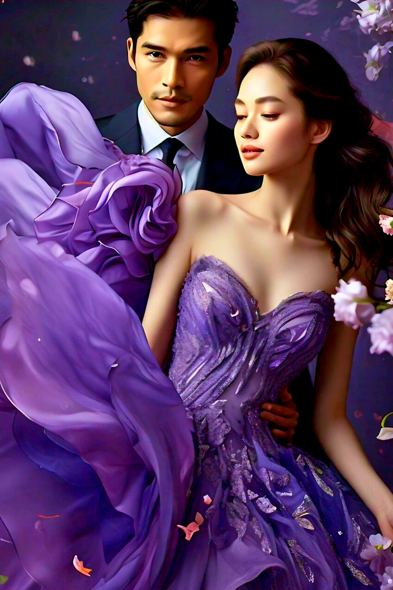 romantic-couple-purple-gown-fantasy-portrait