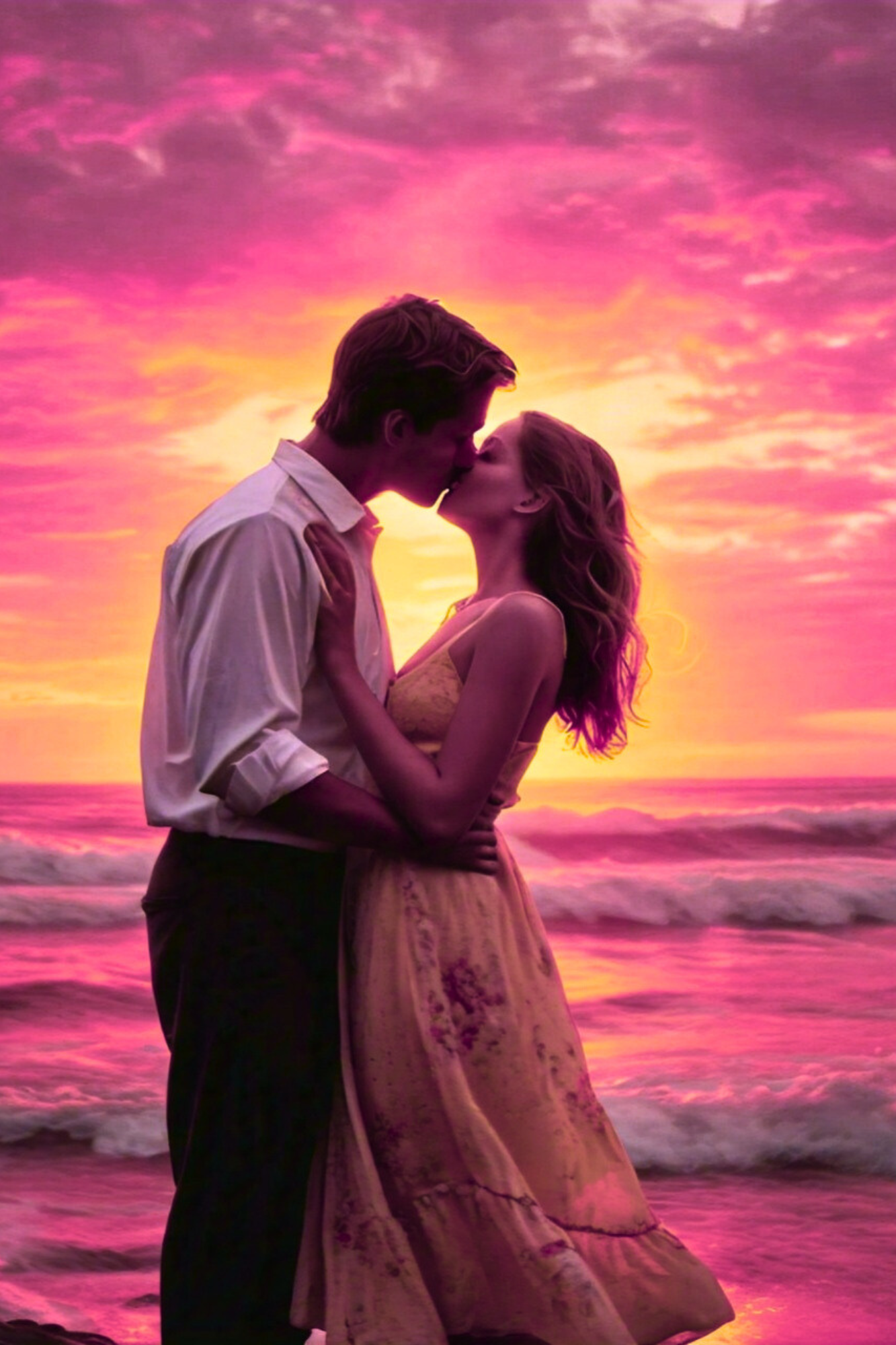 Romantic_Sunset_Beach_Kiss_Couple