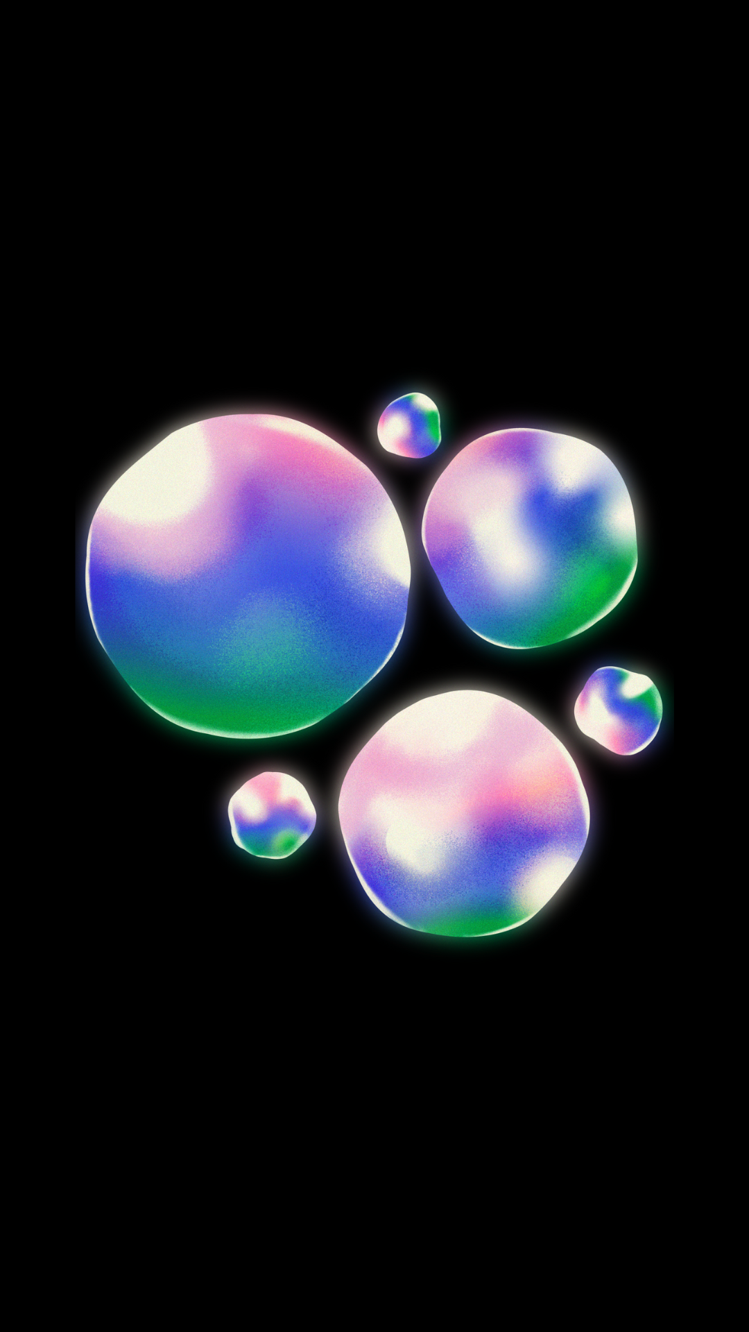 "Neon Soap Bubbles in the Dark"