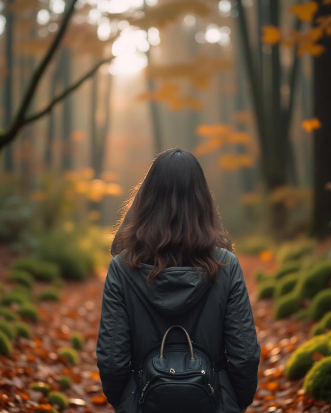 Girl Walking in Autumn Forest – Peaceful Nature Adventure