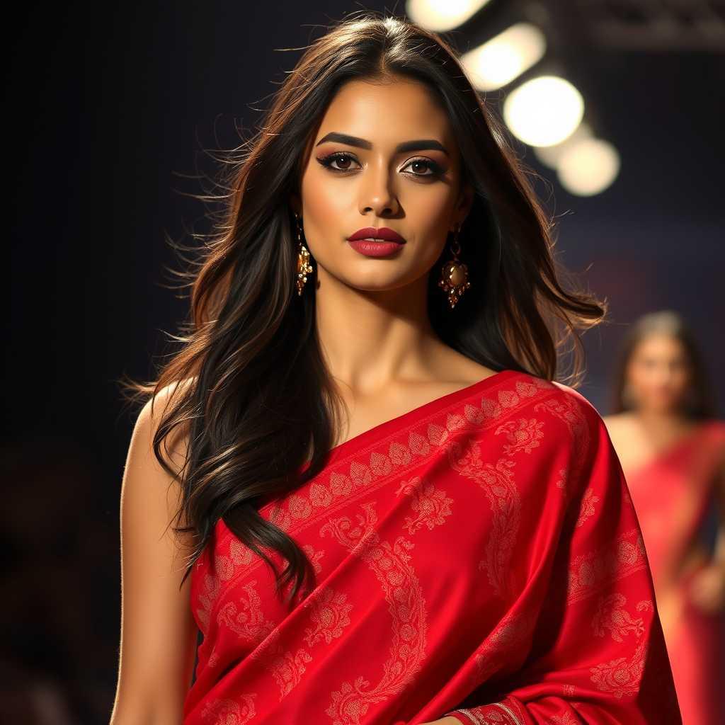 Red saree elegance 