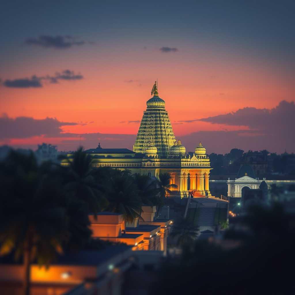 South indian temple in imagination world