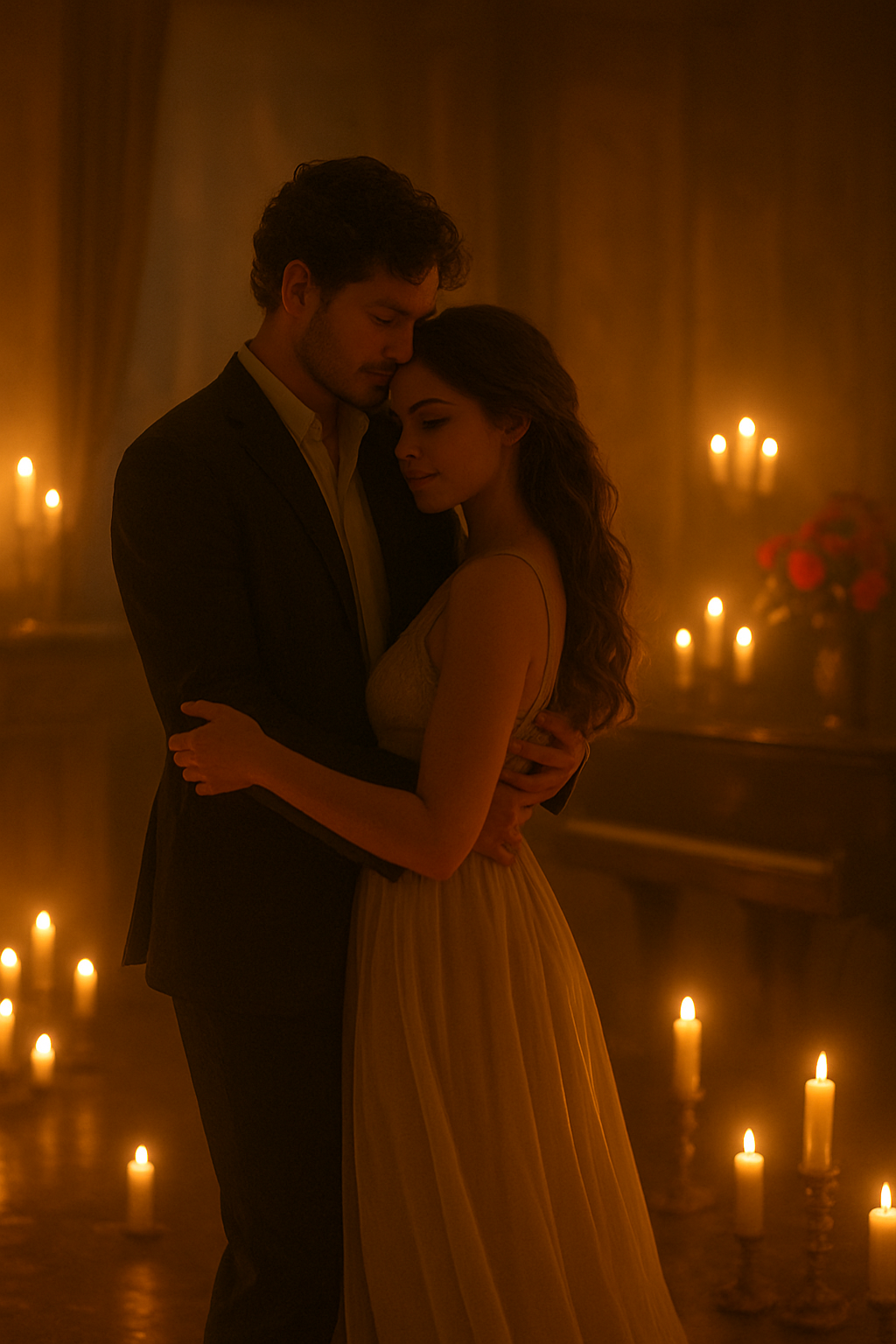 romantic-couple-candlelight-embrace-piano-roses
