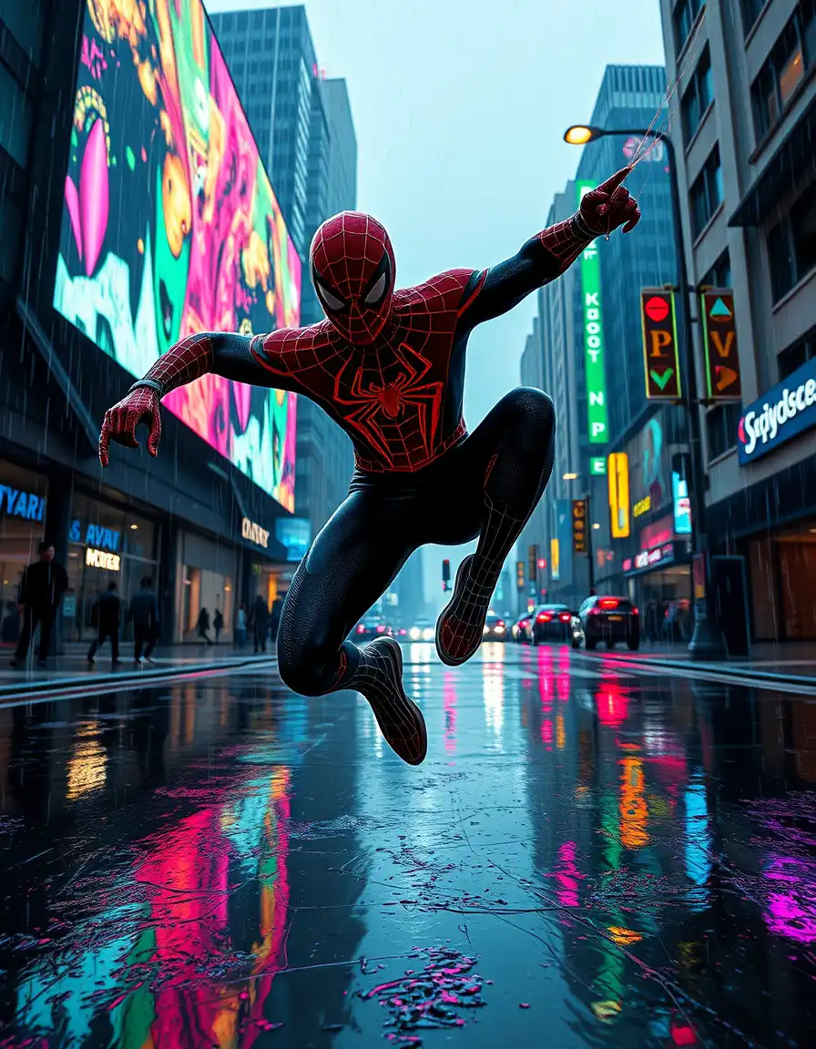 Spiderman in street