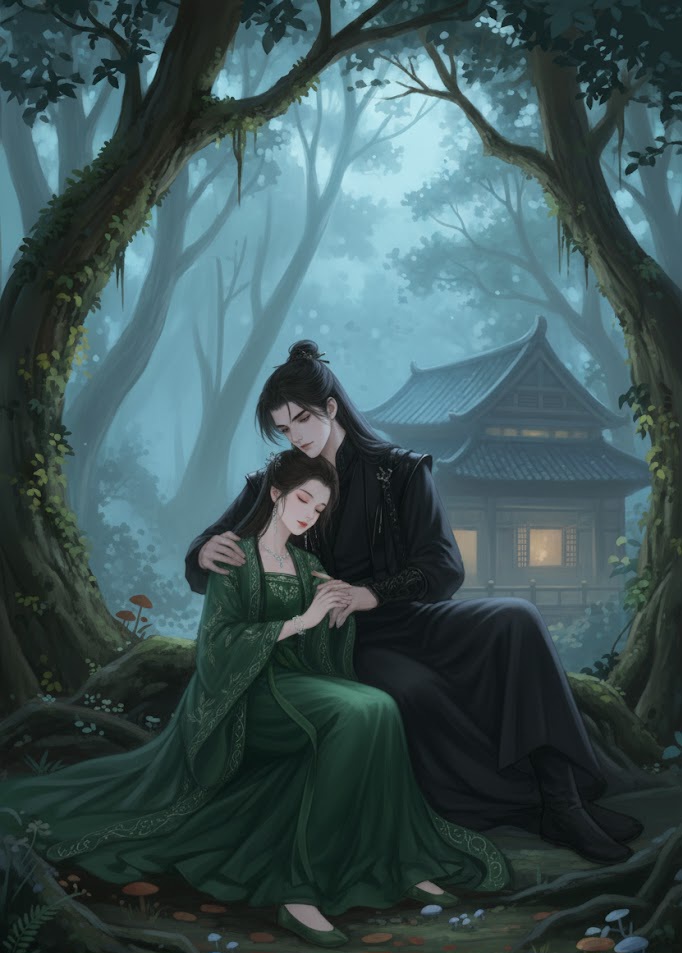 Fantasy_Wuxia_Couple_Forest_Hut_Romance