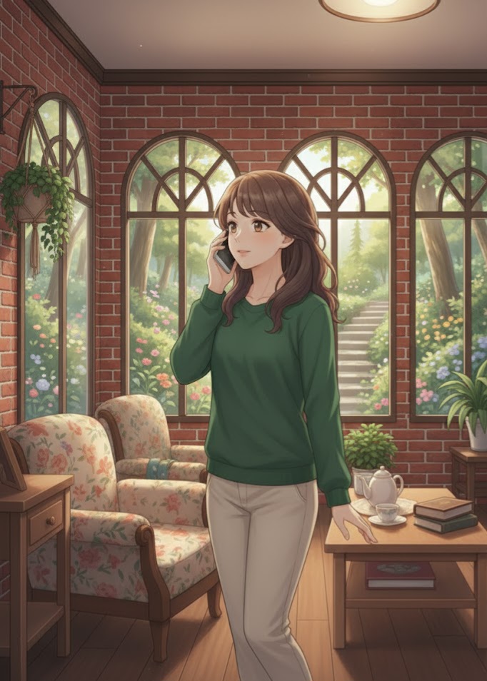 cozy_brick_home_anime_girl_green_sweater