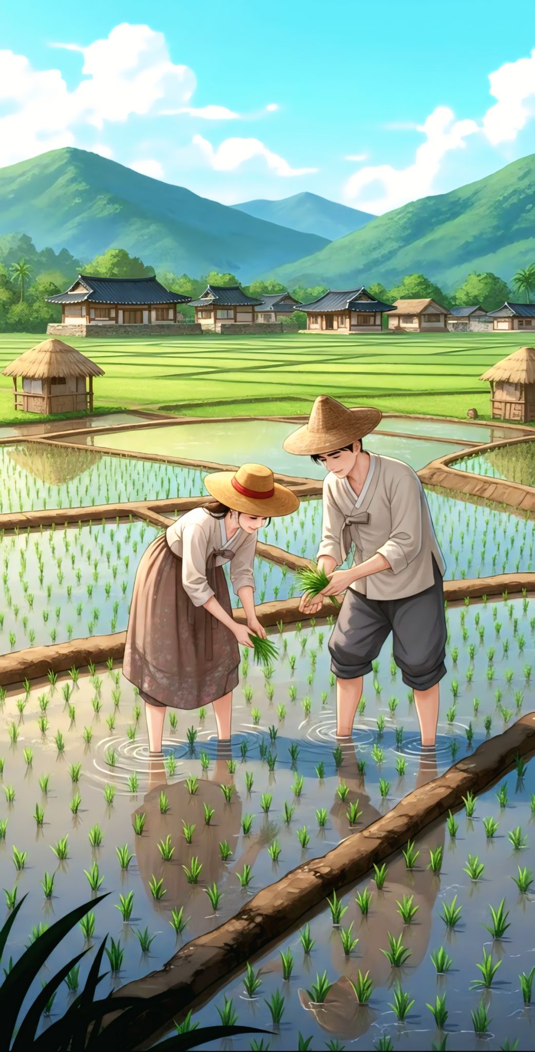 korean_rice_planting_traditional_farming_village