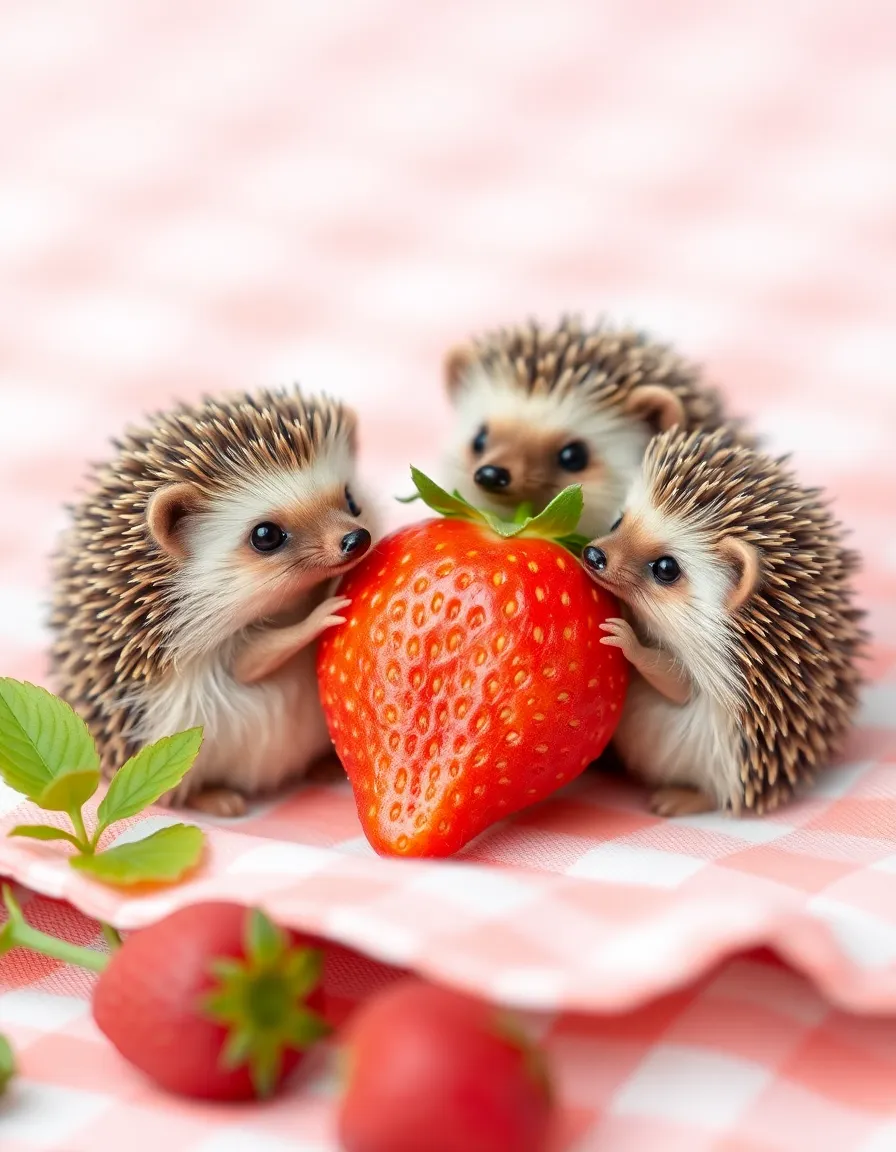 baby-hedgehogs-giant-strawberry-picnic.