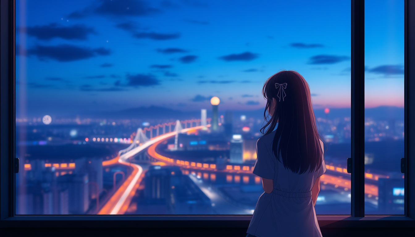 Beautiful view of the city lights