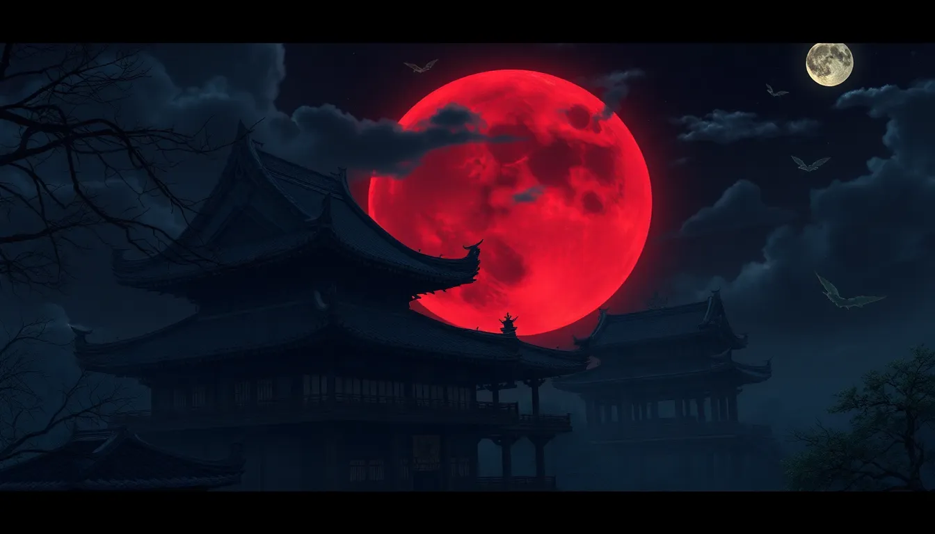 Crimson Eclipse Over Silent Eaves