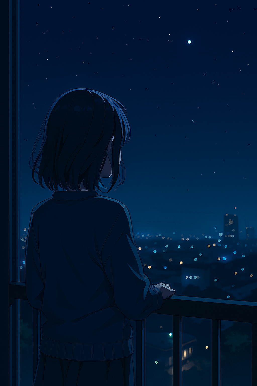 Girl stand by the alone